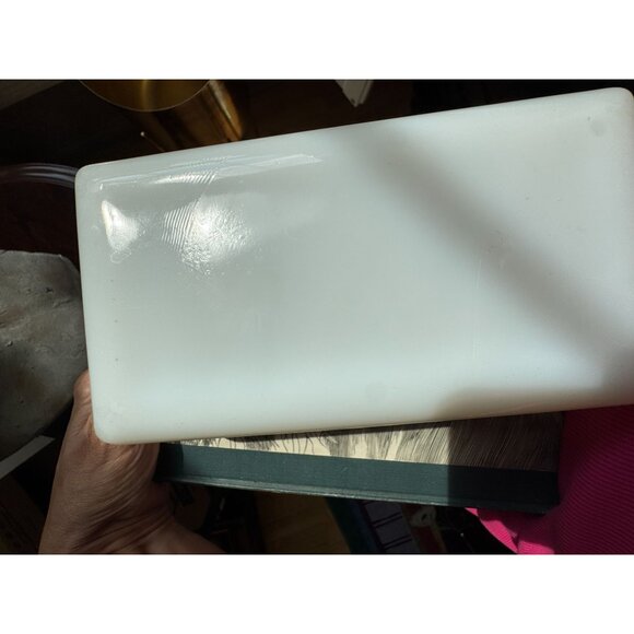 Vintage Fire King Atomic Blue Heaven Loaf Pan 5.5" X 10.5" X 2.5" White Glass - Picture 6 of 9